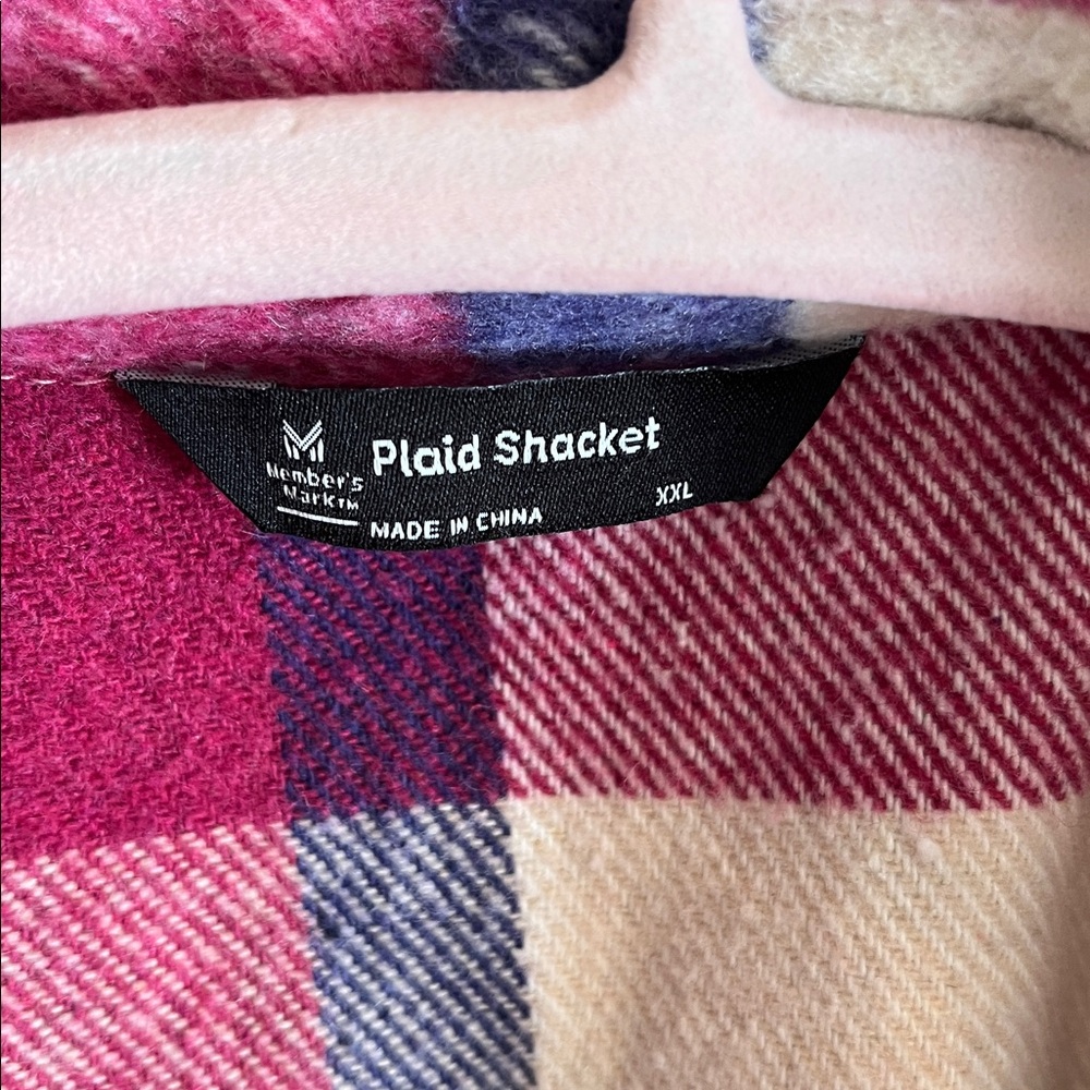 Members Mark Plaid Shacket Button-Up Heavyweight … - image 2